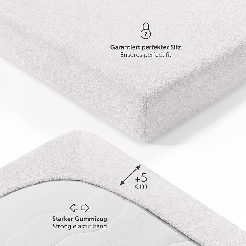 Laleni Set of 2 Terry Fitted Sheets 40 x 90