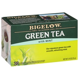 Bigelow Tea Bigelow Tea Green Tea with Mint, Caffeinated Tea with Green Tea and Mint, 20 Count (Pack of 6), 120 Total Tea Bags