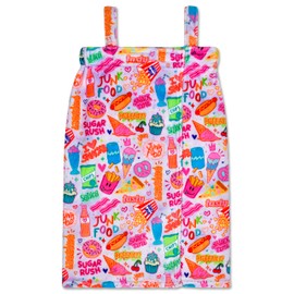 iscream + Corey Paige Designs Big Girls' Silky Soft Plush Spa Wrap - Junk Food, Medium/Large (10-14)