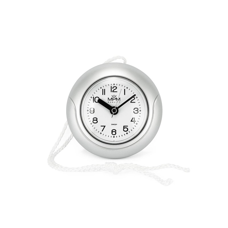 MPM Quality Design Plastic Bathroom Clock, Quartz Movement Sweep, 3-5