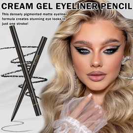 CAHIUYOA Cream Gel Eyeliner for Mature Women Black Waterproof Eyeliner Pencil with Sharpener Long Lasting Smooth Matte Cream Eyeliner Gel,Eye Liner Pencils for Older Women