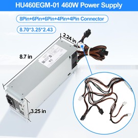 S-Union H460EBM-00 4FWF7 460W Power Supply PSU Compatible with Dell Optiplex 3040 3046 3050 5050 5060 5090 7050 7060 7070 XPS 8940 MT 04FWF7 H460EGM-00 D460E001P