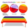 Rainbow Table Cloth, Rainbow Plastic Tablecloth, Disposable Plastic Rectangular Table