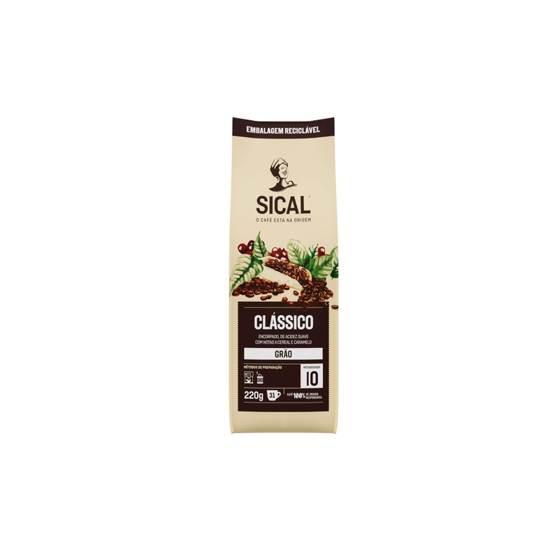 Sical Portuguese Roasted Whole Coffee Beans - 220 grams /