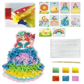 Sunwuun Craft Kits for Kids,Poke Art DIY Toy,Kids Art Set,Kids Craft Set,3D DIY Cartoon Change Dress Education Toy,Gifts for Girls & Boys Ages 4 5 6 7 8 9