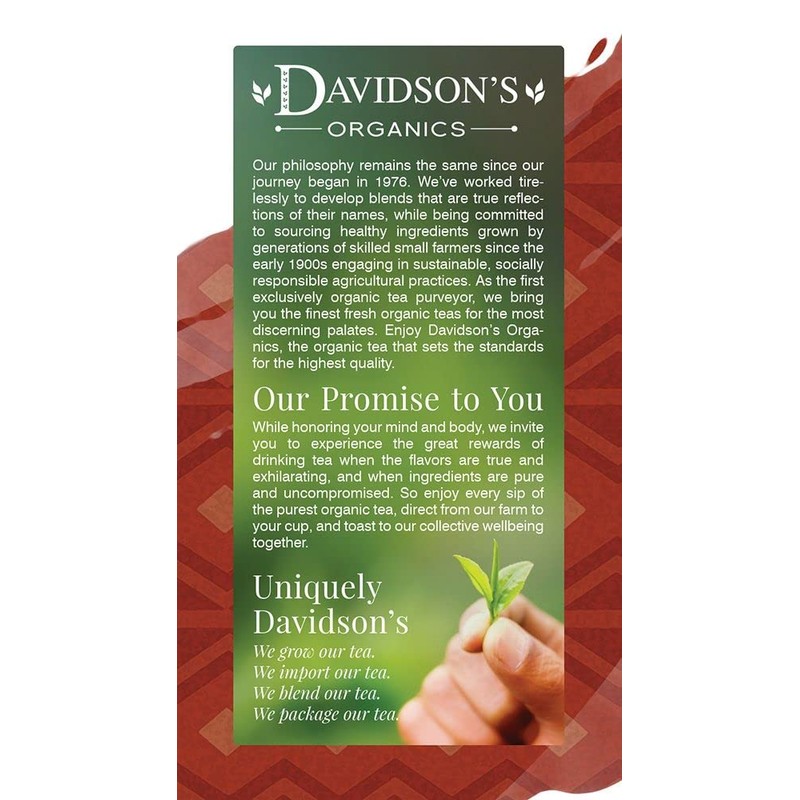 Davidson's Organics, South African Rooibos, 25-count Tea Bags, Pack of