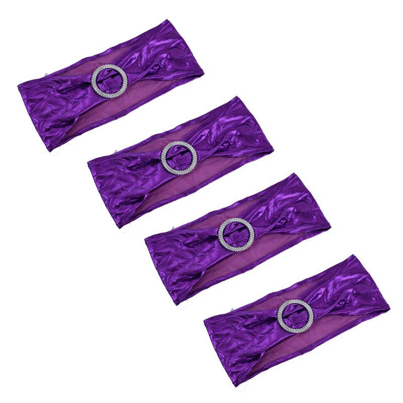 10Pcs Chair Cover Bands Elastic Stretch Sashes Bows for Wedding