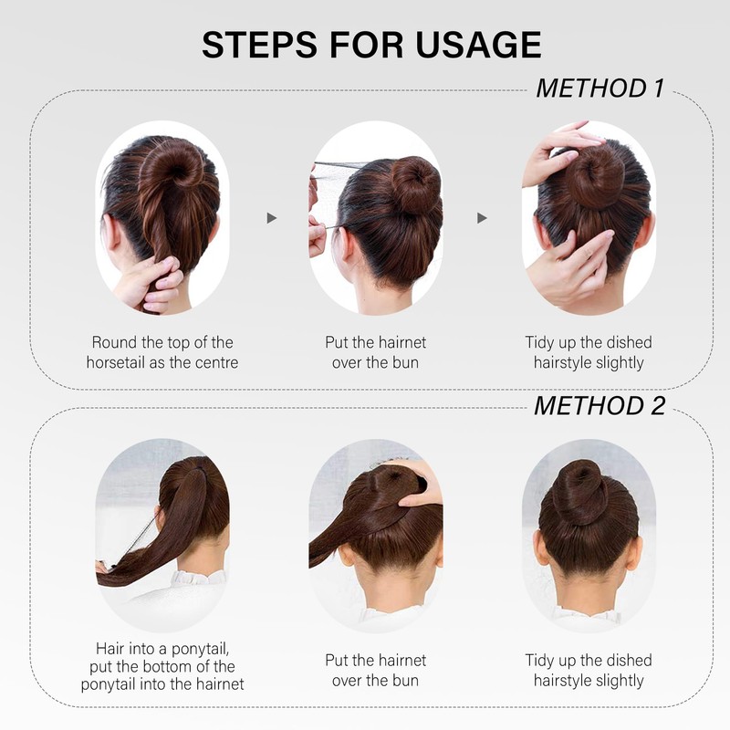 Invisible Elastic Hair Nets with Bobby Pins for Ballerina Buns