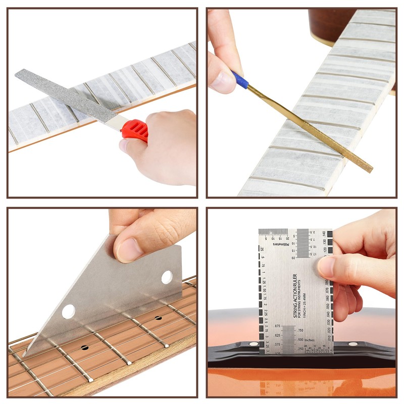 Guitar Luthier Fret Repairing Maintenance Setup Tool Kit with Guitar
