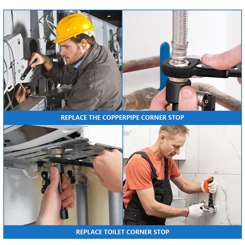 Holdly Multi-Functional Angle Stop Wrench Kit - Plumbing Tools for