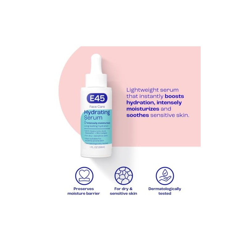 E45 Face Hydrating Serum - Instant 48-Hour Hyaluronic Acid Formula
