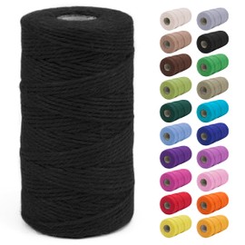 JeogYong 2mm Jute Twine String 328 Feet Natural Thick Garden Twine for Crafts, Hemp Twine for Outdoor, Gardening, Gift Wrapping, Plants, Packing Materials (Black)