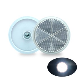 WELNENT EMARK/CCC 2pcs Round Reflector Screw on Trailer Driveway Mailbox (Clear, Φ3.14)