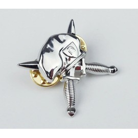Reproduction METAL SILVERY US ARMY SPECIAL FORCES BERET CAP BADGE PIN, standard, Metal, no gemstone