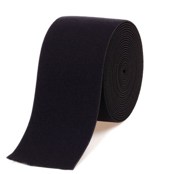 COTOWIN Peluche elástico negro de 5 cm, elástico suave y cómodo, 3 yardas