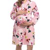 SUFEINI Plus Size Maternity Robe and Matching Baby Swaddle Blanket