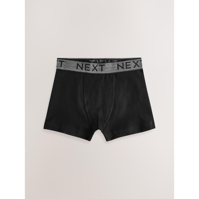 NEXT Pack of 10 Briefs, Black With Grey Waistband
