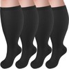 Tinojye 4 Pairs Plus Size Compression Socks,Extra Wide Calf 20-30