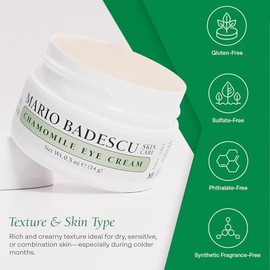 Mario Badescu Crema para ojos de manzanilla para pieles mixtas, secas o sensibles, cuidado de ojos lujoso y calmante formulado con aceites de vitamina