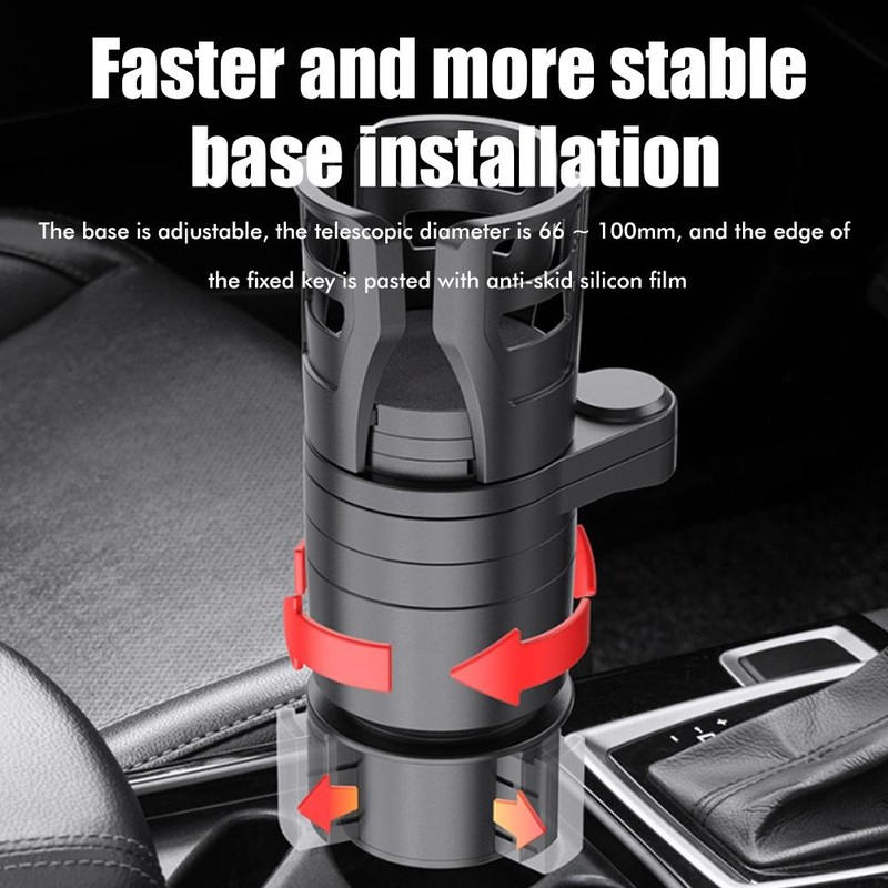 Multifunctional Car Cup Holder Expander Adapter with 360° Rotating Adjustable