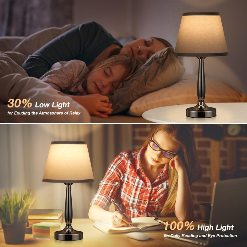 Kakanuo Touch Table Lamp for Bedroom, Small Bedside Lamp with
