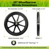 budrash 20" Wheelbarrow Wheels Fit for Rubbermaid, Flat Free Carts