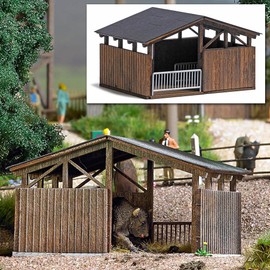 Busch 1584 Open Stable HO Structure Scale Model