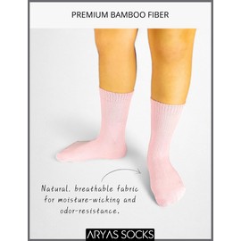 ARYAS 6 Pairs 100% Breathable Bamboo Socks – R/L Comfort Fit, Moisture-Wicking, Reinforced Heel & Toe, Perfect Daily Wear for Women UK 3-5 / EU 35-38