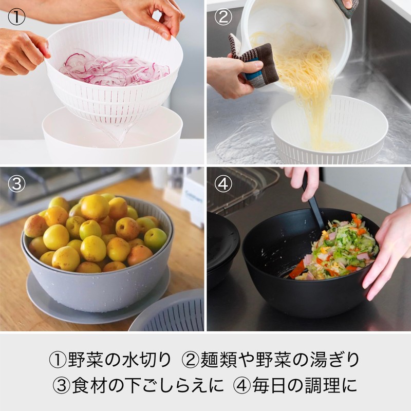 like-it (like-it) Colander & Bowl, Resin, Ф22.7 x Height 4.1