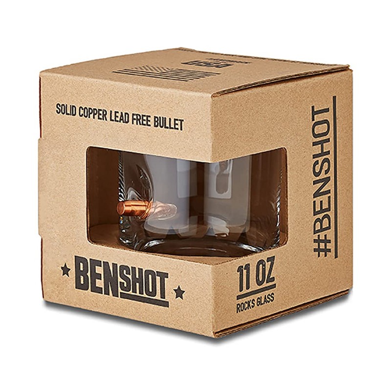 BenShot Bulletproof Dad Rocks Glass with Real .308 Bullet -