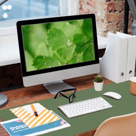 Bloss Green Desk Mat, Desk Matt for Desktop, Large Leather Desk Pad, Desk Pad Mat Waterproof, Computer Mat for Office/Home/Decor/Desk Protector(31.5 x 15.7 Inches)