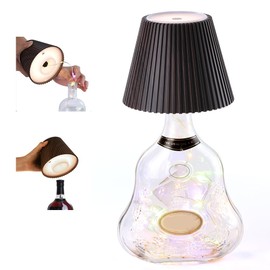 WILIT Wireless Bottle Lamp for Bar Decor, 3-Level Brightness Lampshades for Table Lamps, RGB Lamp for Bedroom, Table Decor for Living Room lamp, Cute Night Light for Women Gifts