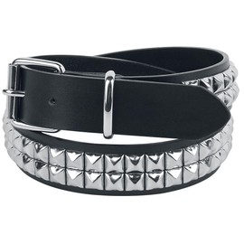 Black Premium by EMP Unisex Black Double Breasted Rivet Belt, black