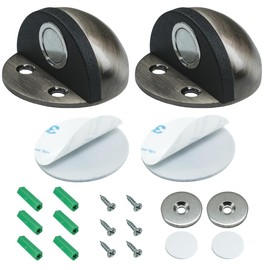 Magnetic Door Stops, Set of 2 Stainless Steel Door Stops for Invisible Protection of Walls and Doors (Antique Bronze)