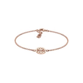 Elli Women Genuine Jewellery Wristwear Bracelets Strand Ornament 925 Sterling Silver Gold Plated Rose Length 17 cm