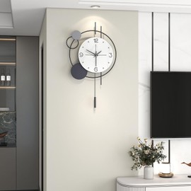 JTWALCLOCK Decorative Modern Wall Clock for Living Room Decor Non Ticking