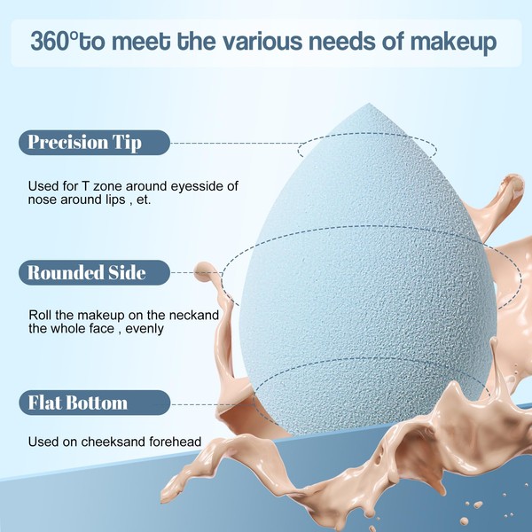 BS-MALL Makeup Sponge Set BS-MALLTriangle Puff 14 Pcs for Liquid,