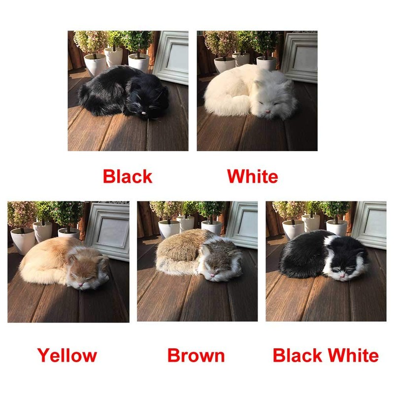 GeKLok Simulation Sleeping Cat Toy, Lifelike Sleeping Cat, Realistic Sleeping