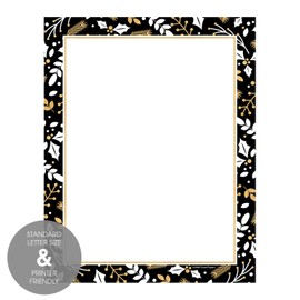Great Papers! Black And Faux Gold Holiday Letterhead / 80 Elegant Winter Printer Paper Sheets / 8.5" x 11" Beautiful Christmas Stationery