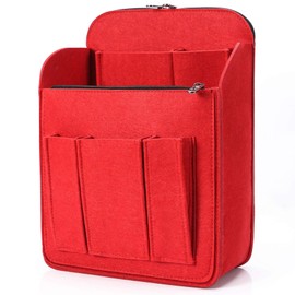 SHINGONE Felt Bag Organiser Backpack for Women, Backpack Organiser with Key Ring, Backpack Organiser Handbags for Backpack, Red - S