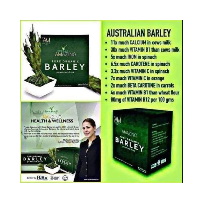 Pure Iam Worldwide Amazing Pure Organic Barley Powdered Drink Mix