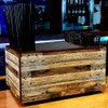 Bar Caddy - Rustic Wood Planks - 3 Compartment Caddy