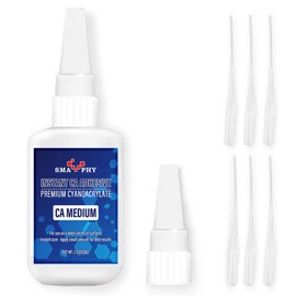 SMAPHY Professional Cyanoacrylate Glue(2 oz), Medium Viscosity CA Glue for Woodworking with Extra Caps and Microtips, Instant Super Glue for Wood, Metal, Rubber, Leather, Ceramic and Fiberglass