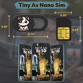 Tsyfro Ultra-Slim Laptop Camera Cover Slide | 0.03 Inch Thick | Upholds Digital Privacy | Compatible with Mobiles, Tablets, Desktops & Laptops (Cats WebCamCover - 3 Pack)