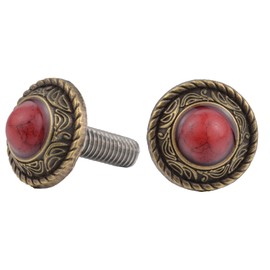 Lunsom License Plate Screw Kit,Round Shape License Plate Fastening License Plate Frame Screws License Plate Bolts for Replacement Kit,Red