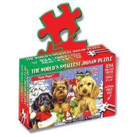 TDC Games World’s Smallest Holiday Jigsaw Puzzle, Yule Pups – Mini Puzzles, Small Challenging Travel Art Puzzle for Adults, 200+ Pieces, Gifts