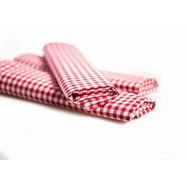 TextilDepot24 Country House Tablecloths 5 mm 100% Cotton 50 x 50 cm Checked Red and White Pack of 6