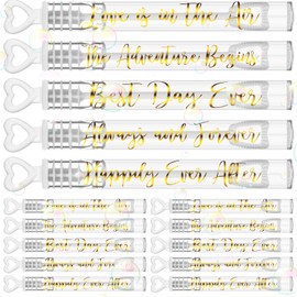 Hollowfly 120 Pcs Heart Wedding Bubble Wands Mini Bubble Wands Bulk Heart Bubble Wands for Wedding Send off Party Supplies for Weddings, Valentine's Day, Anniversaries Celebrations (Love Forever)