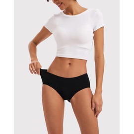 INNERSY M-3XL Women's Panties, Women's, Cotton Panties, Large Size, Cotton, No Pinching, Stretchable, Breathable, Sports, Set of 4, 4 black