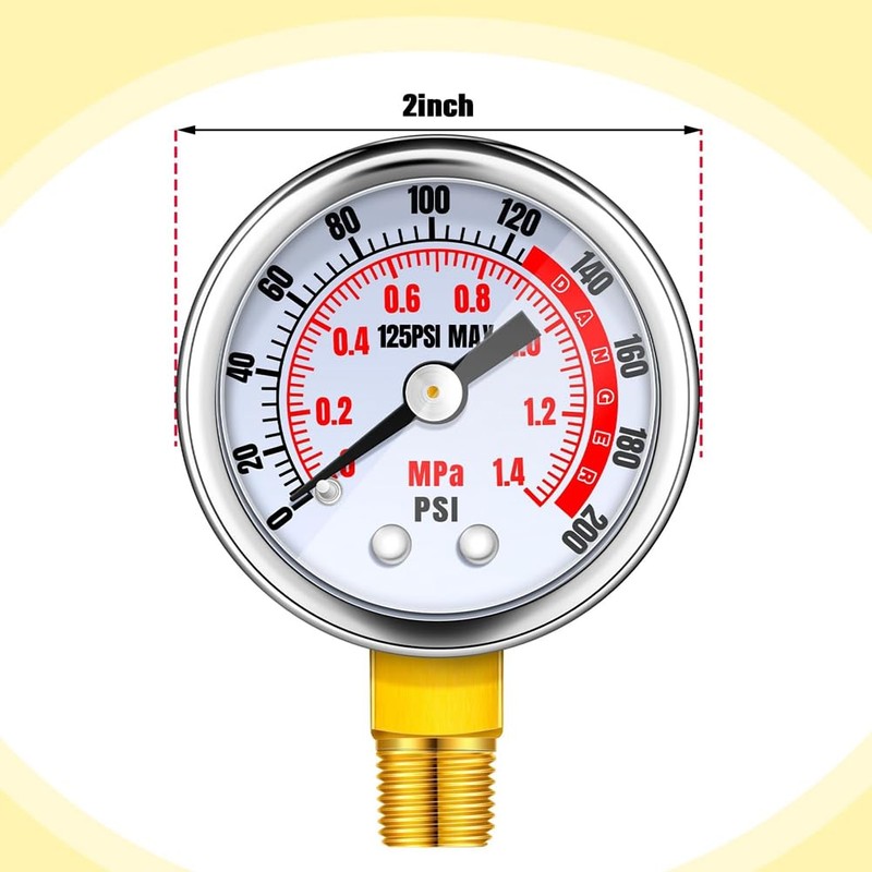 4Pcs Air Compressor Relief Pressure Valve and Air Gauge Set,1/4in